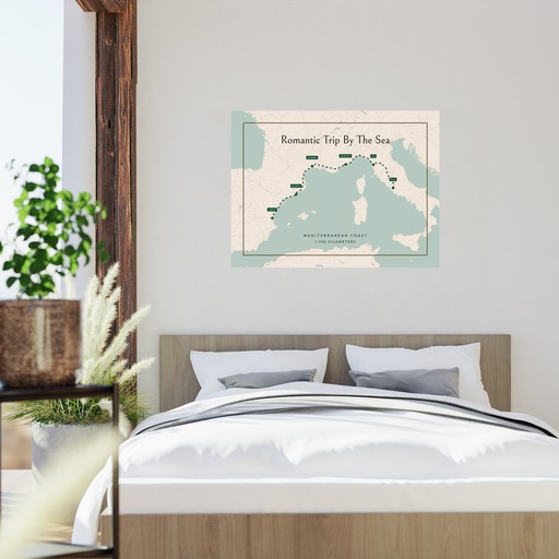 Our Mediterranean Coast Trip Poster - Route Map 2