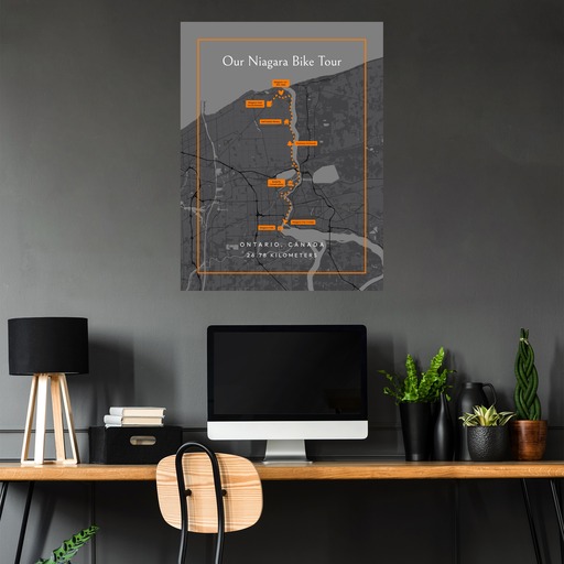 Our Niagara Falls Bicycle Ride Poster - Route Map 5