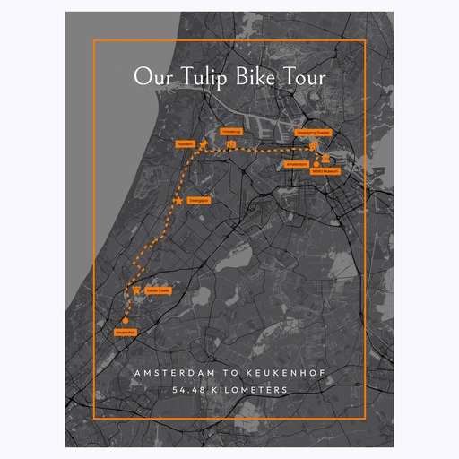 Our Bicycle Ride Poster - Route Map 1