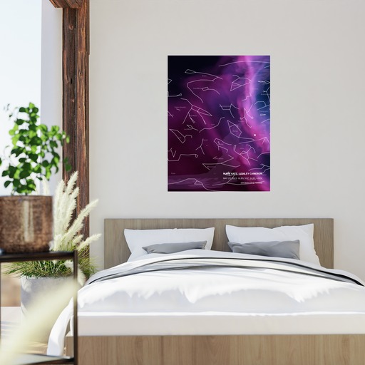 Newborn Twins Poster in Nebula - Celestial Map 2