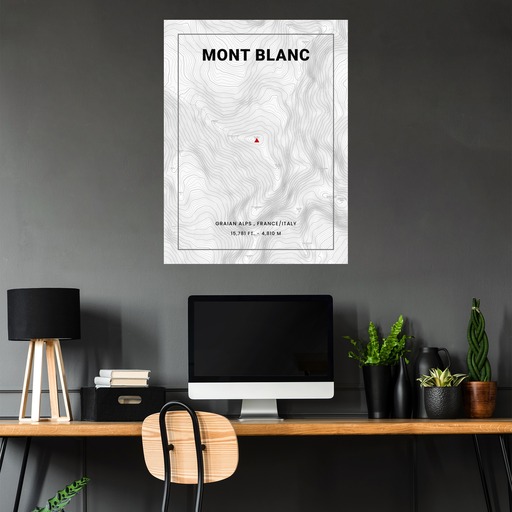 Mont Blanc Poster - Topo Map 5