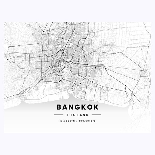 Bangkok in Light Poster - Street Map 1