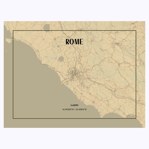Rome in Vintage Poster - Street Map 1