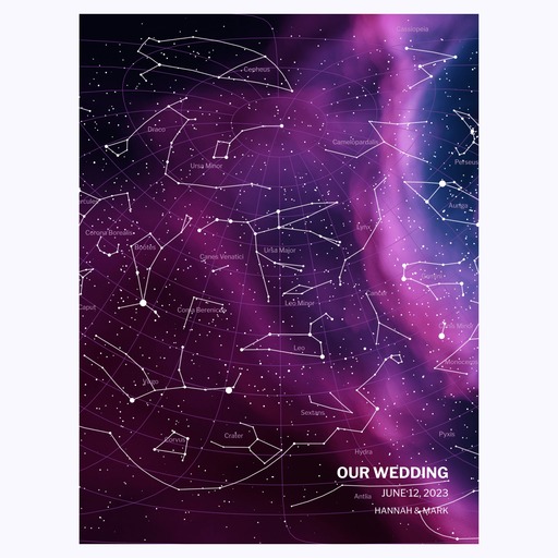 Our Wedding Poster in Nebula - Celestial Map 1