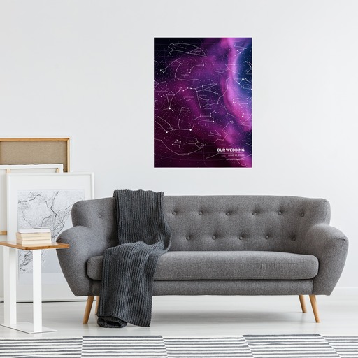 Our Wedding Poster in Nebula - Celestial Map 3