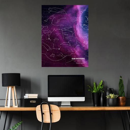 Our Wedding Poster in Nebula - Celestial Map 5