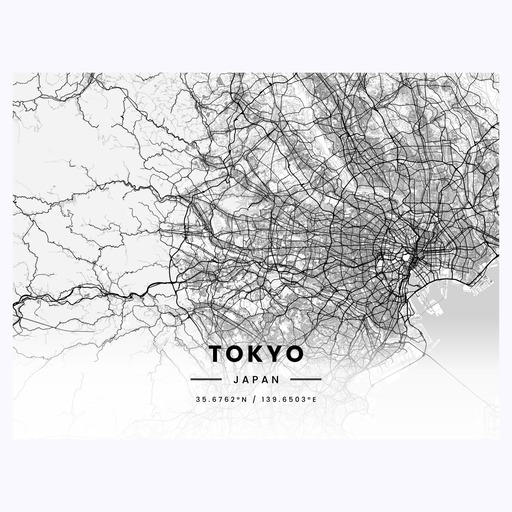 Tokyo in Light Poster - Street Map 1