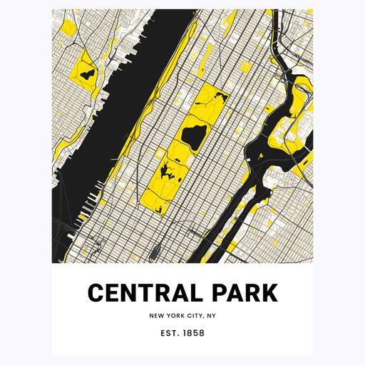 Central Park Poster - Street Map 1