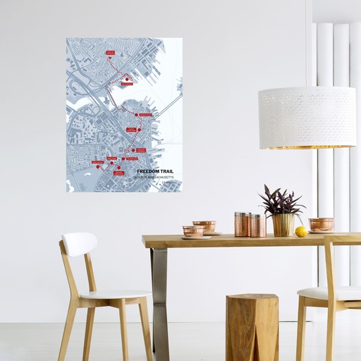 Boston Freedom Trail Map Poster - Route Map 6