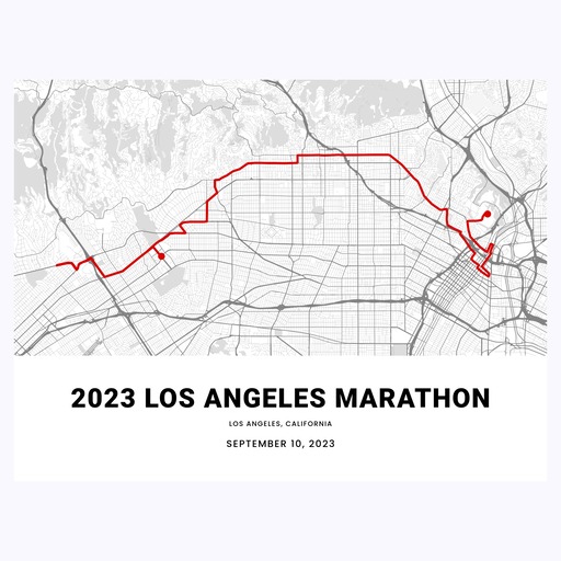 2023 Los Angeles Marathon Poster - Route Map 1