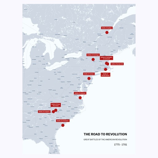 American Revolution Battle Map Poster - Terrain Map 1