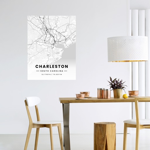 Charleston in Light Poster - Street Map 6