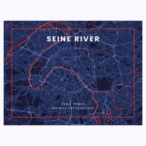 La Seine River through Paris in High Energy Poster 1