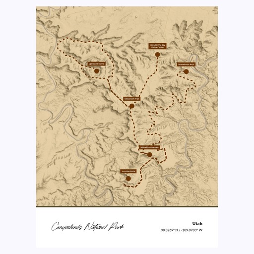 Our Trip to Canyonlands National Park Poster - Topo Map 1