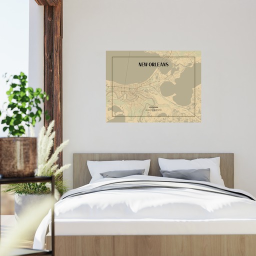 New Orleans in Vintage Poster - Street Map 2