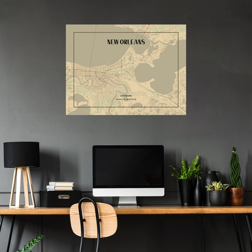 New Orleans in Vintage Poster - Street Map 5