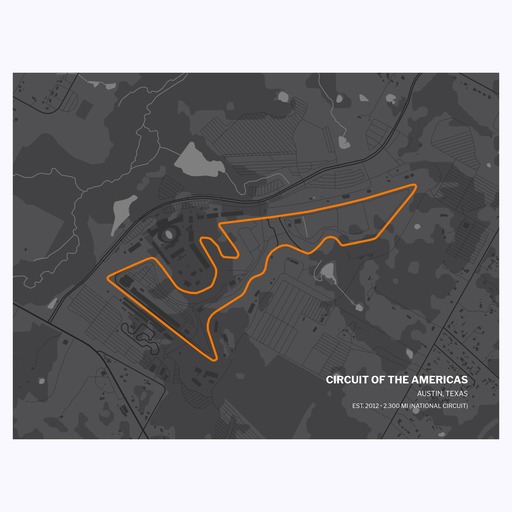 Circuit of the Americas Poster - Track Map 1