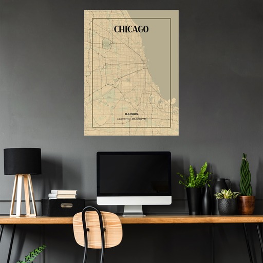 Chicago in Vintage Poster - Street Map 5