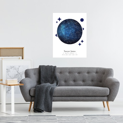 Newborn Baby Poster in Starry - Celestial Map 3