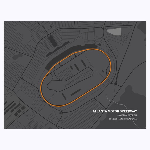 Atlanta Motor Speedway Poster - Track Map 1