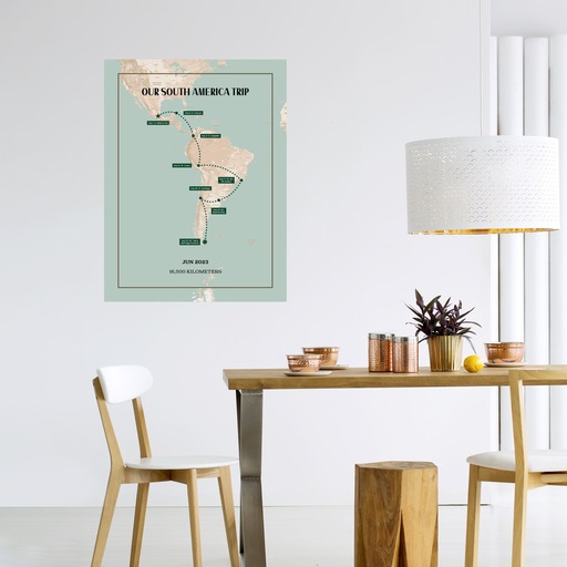 Our South America Trip Poster - Route Map 6