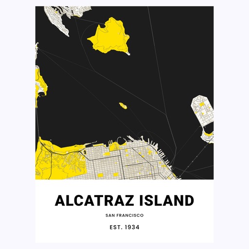 Alcatraz Poster - Street Map 1