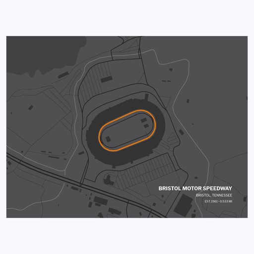 Bristol Motor Speedway Poster - Track Map 1