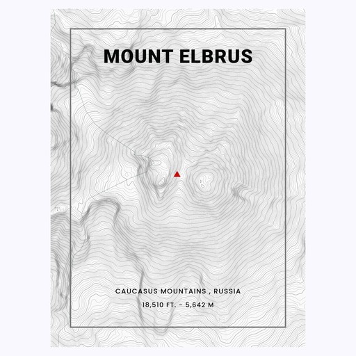 Mount Elbrus Poster - Topo Map 1