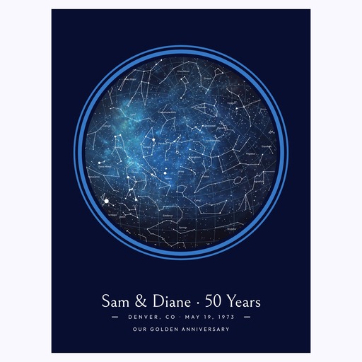 Golden Anniversary Poster in Starry - Celestial Map 1