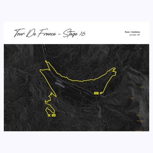 2023 Tour de France Stage 16 Poster - Route Map 1