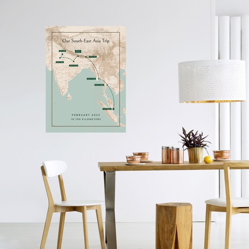 Our South-East Asia Trip Poster - Route Map 6