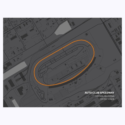 Auto Club Speedway Poster - Track Map 1