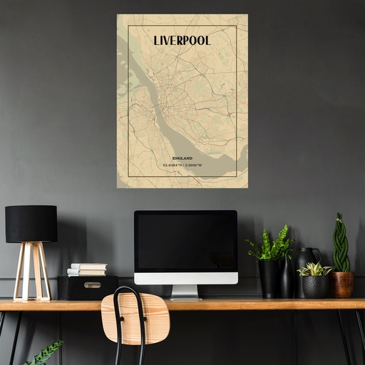 Liverpool in Vintage Poster - Street Map 5