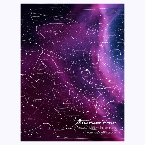 Our Silver Anniversary Poster in Nebula - Celestial Map 1