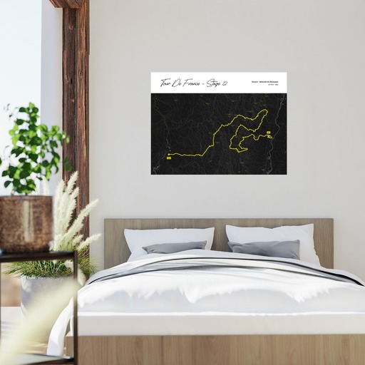 2023 Tour de France Stage 12 Poster - Route Map 2