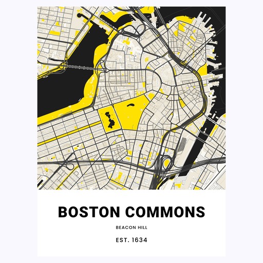 Boston Commons Poster - Street Map 1