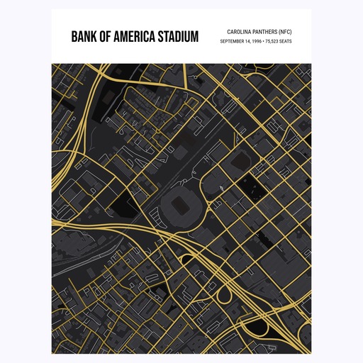 Carolina Panthers Stadium Poster - Street Map 1