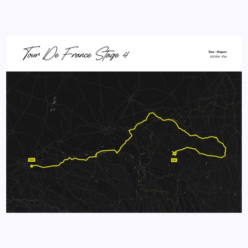 2023 Tour de France Stage 4 Poster - Route Map 1