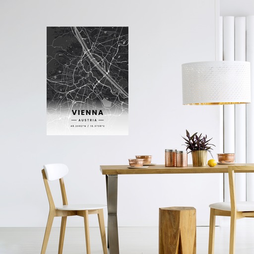 Vienna in Dark Poster - Street Map 6