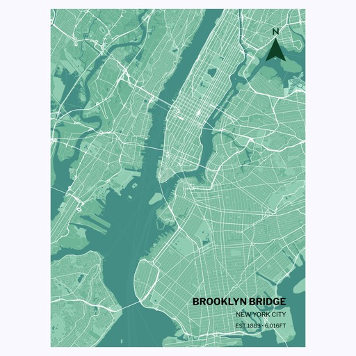 Brooklyn Bridge Poster - Street Map 1