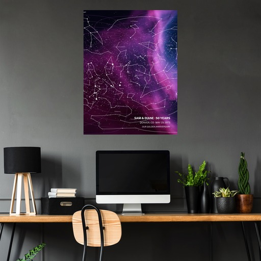 Golden Anniversary Poster in Nebula - Celestial Map 5