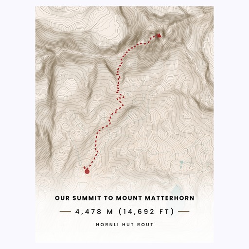 Our Summit: Mount Matterhorn Poster - Route Map 1