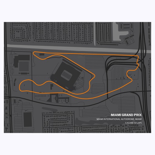 Miami Grand Prix Poster - Track Map 1