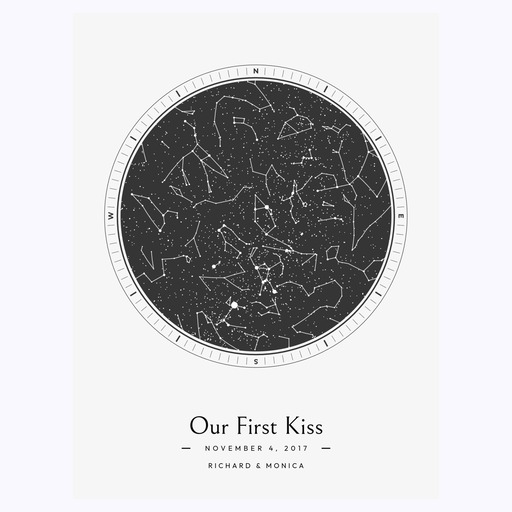 The Day We Had Our First Kiss Poster - Celestial Map 1