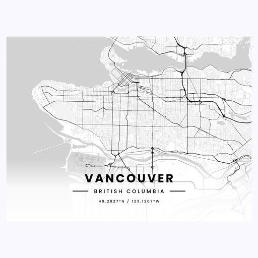 Vancouver in Light Poster - Street Map 1