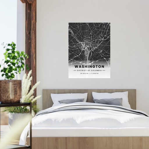 Washington D.C. in Dark Poster - Street Map 2