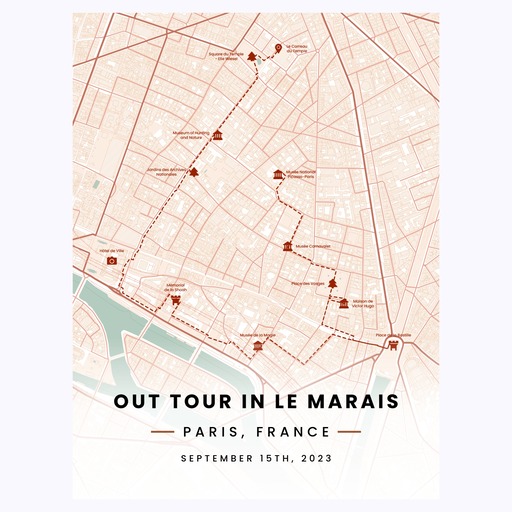 My Stay in Le Marais Poster - Route Map 1