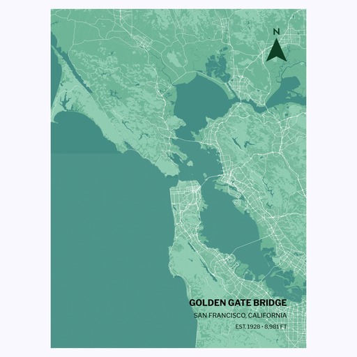 Golden Gate Bridge Poster - Street Map 1