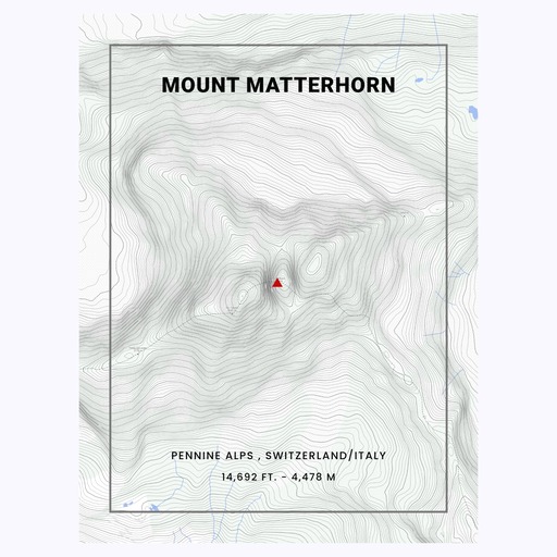Mount Matterhorn Poster - Topo Map 1