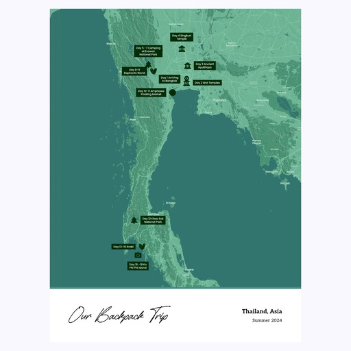 My Backpacking Trip Poster - Terrain Map 1